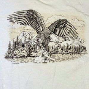 Color Changing TShirt Mens L White Outdoor Wildlife Eagle Artist Wayne Welpton